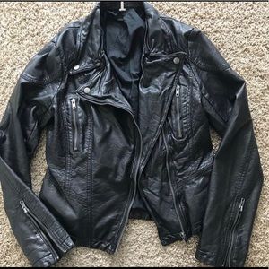 Free People Moto Faux Leather Jacket. Size 0/XS.